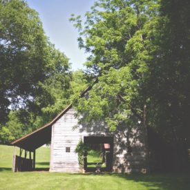 Backside of preserved 19th century barn.